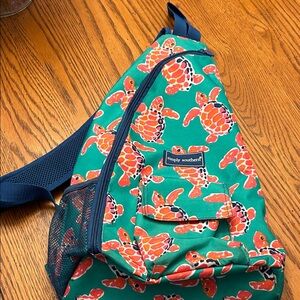 Simply Southern Green and Orange Turtle Sling Bag